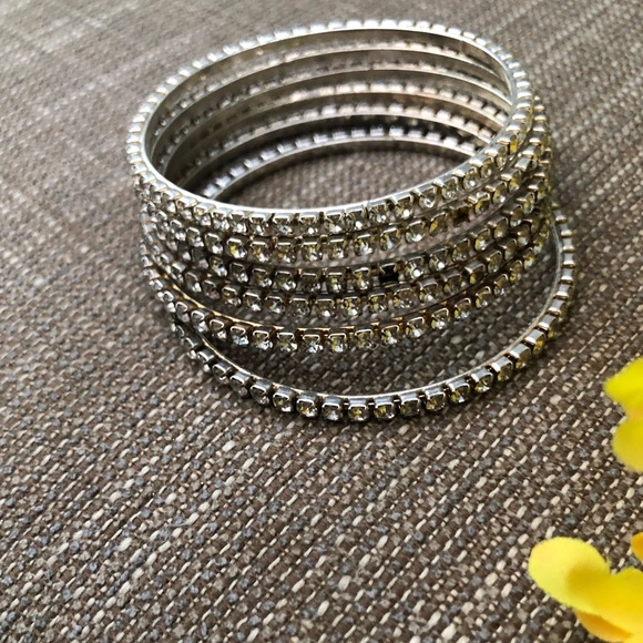 Indian/ Punjabi Silver Stone Bangles - Picture 2 of 7